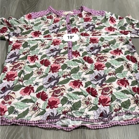 Matilda Jane Pink & Purple Floral Polka Dot Mixed Print Long Sleeve Shirt Size M - Picture 6 of 7